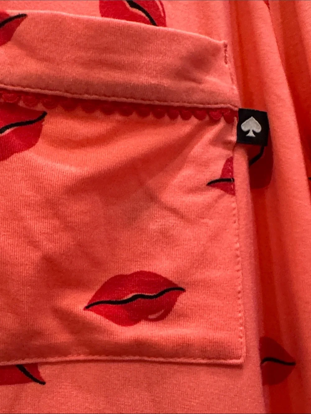 kate spade Coral Pink Lip-Print Pajama Set
